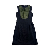 LANVIN COLLECTION ランバンコレクション イタリア製生地使用 ノースリーブ ワンピース 38/ブラック系 レディース 上品