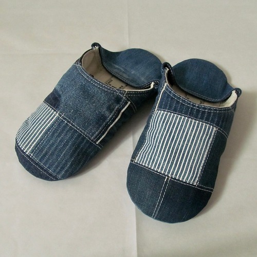 DENIM PATCHWORK ROOMSHOES（L）