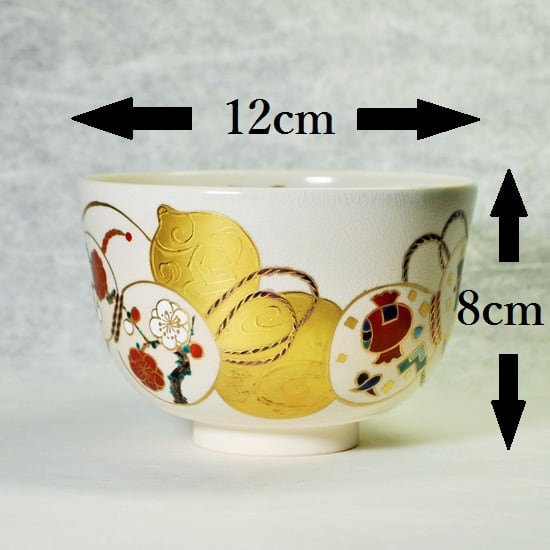 抹茶碗 金彩六瓢 | 京焼窯元 橋本城岳