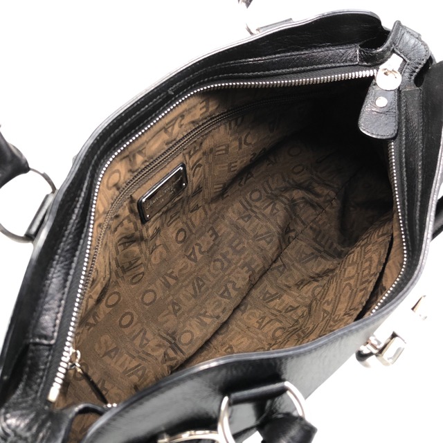 Salvatore Ferragamo サルヴァトーレ フェラガモ ハンドバッグ ブラック ガンチーニ レザー vintage ヴィンテージ オールド igucky