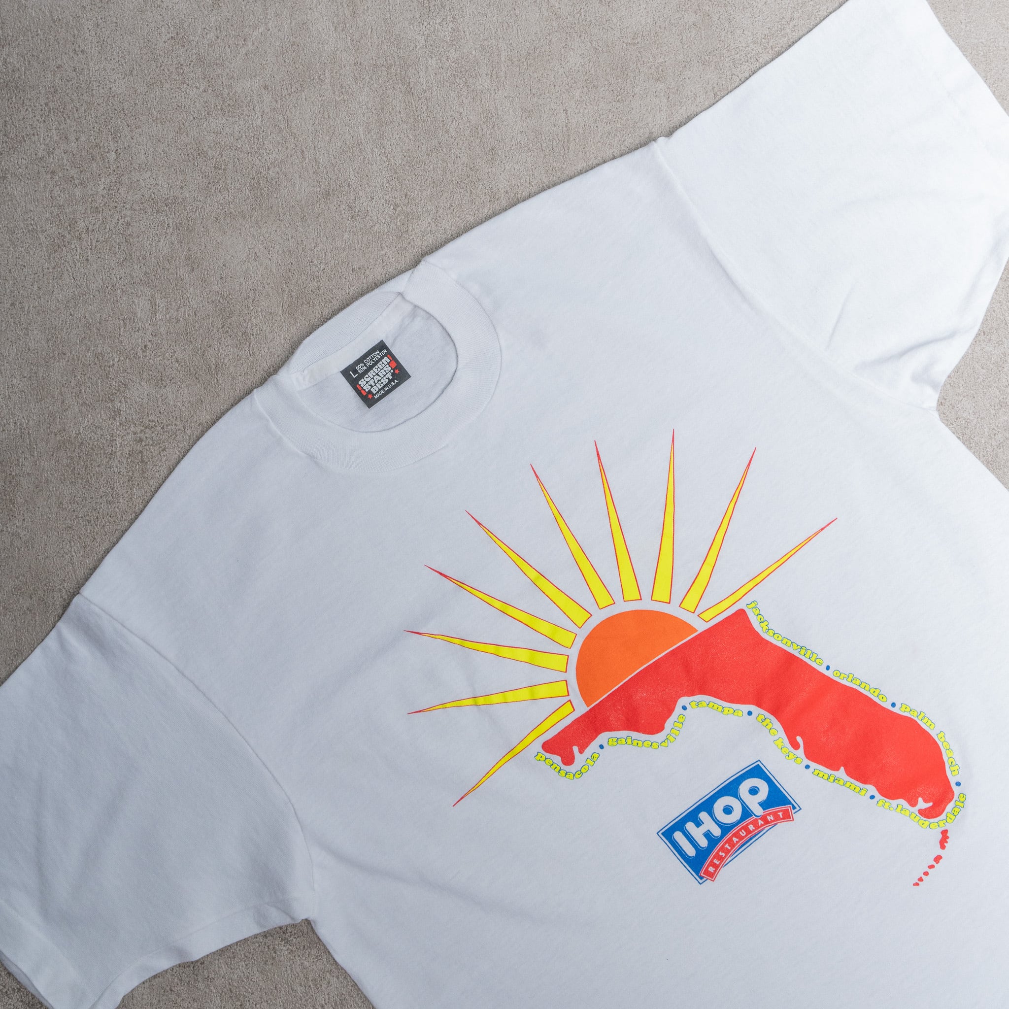 SCREEN STARS】80-90's IHOP-Restaurant Print T-Shirt Made In U.S.A.