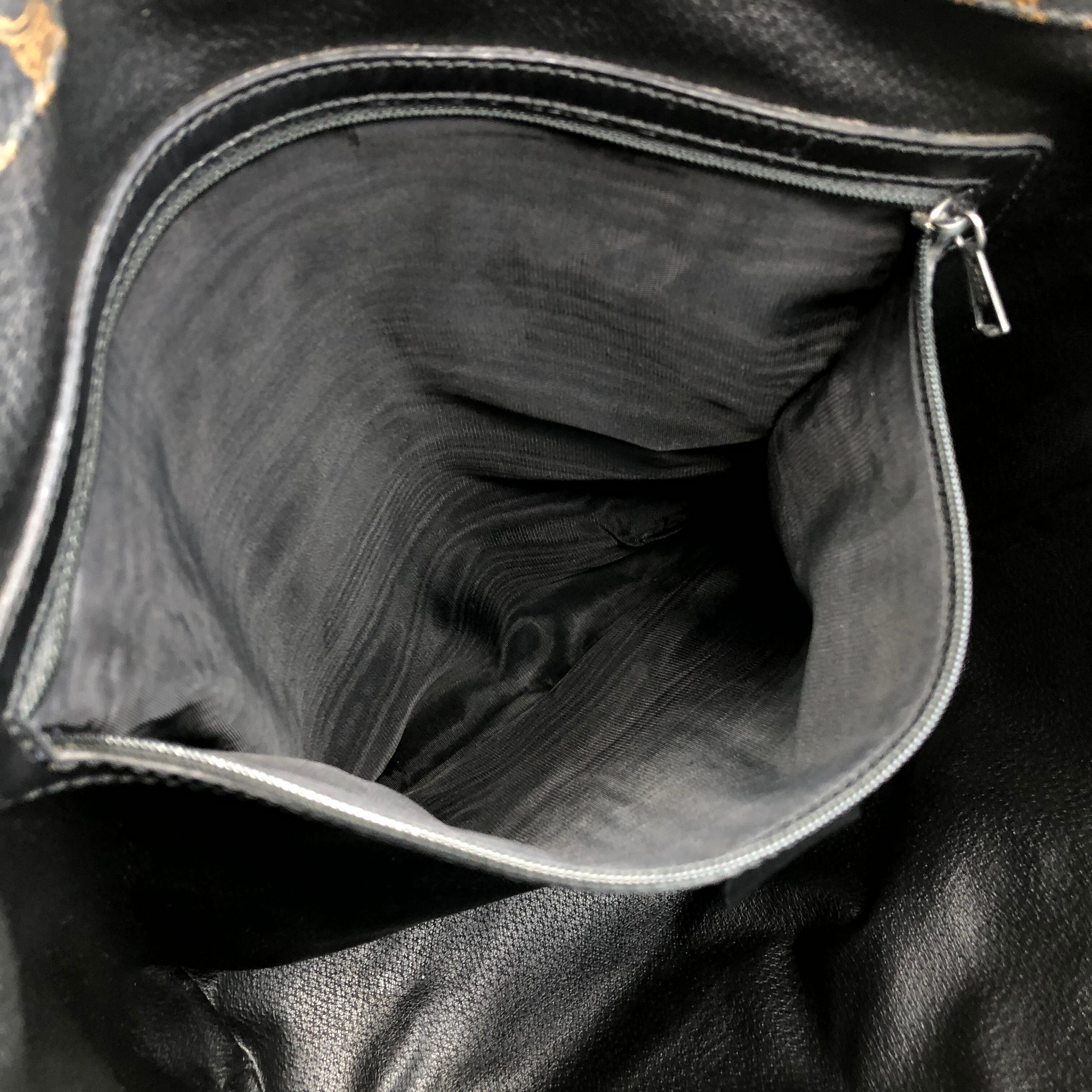 CELINE セリーヌ マカダム ショルダーバッグ ブラック ブラゾン型押し