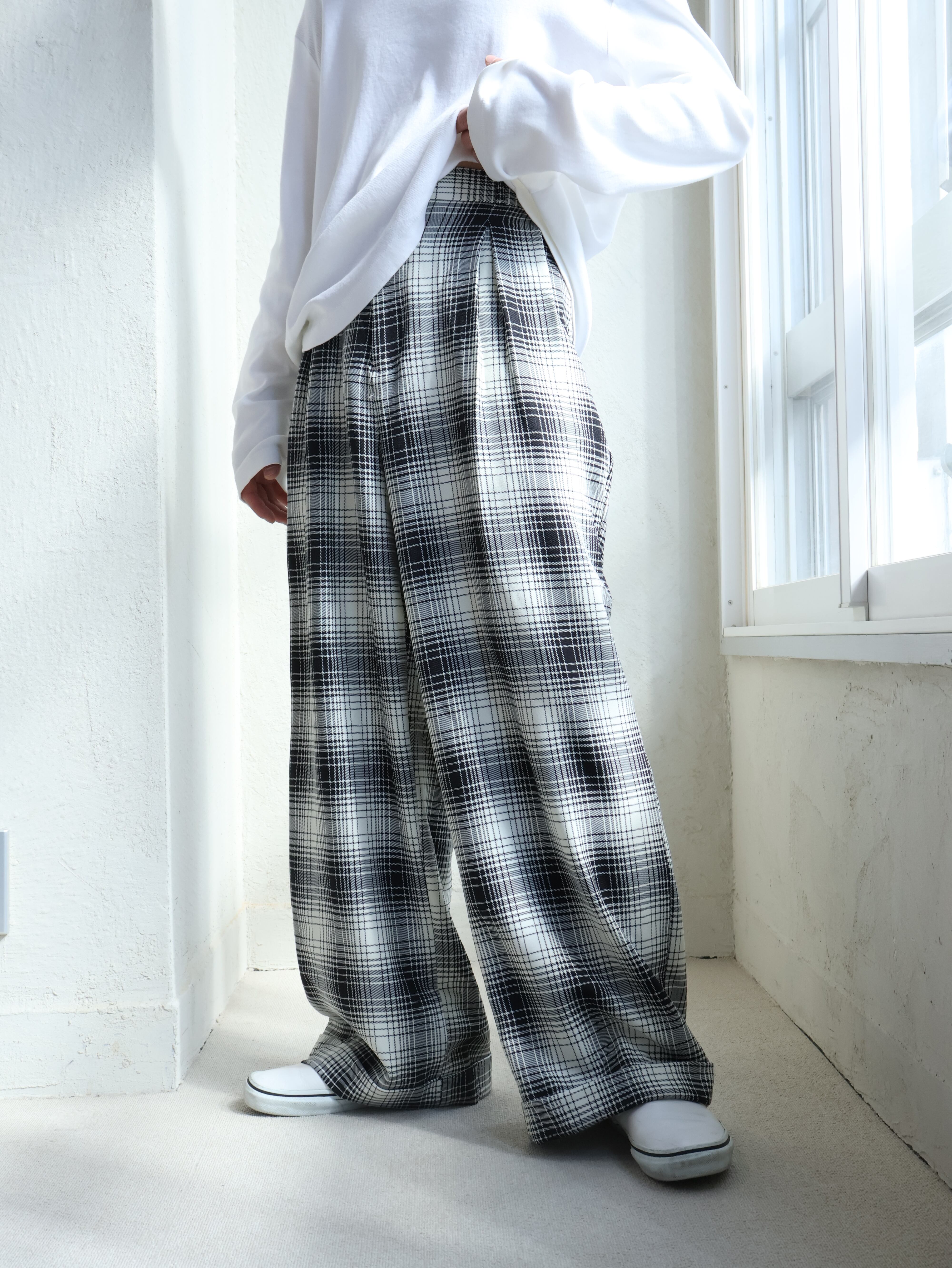 90s オンブレバギースラックス 表記W32/L30 ワイドパンツ シャドー