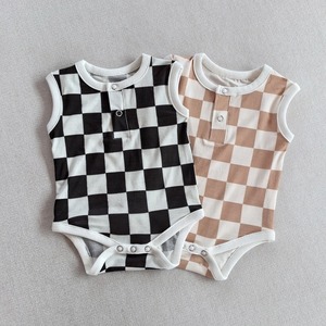 【BABY】夏作新生児 竹繊維 プリント 半袖ロンパース