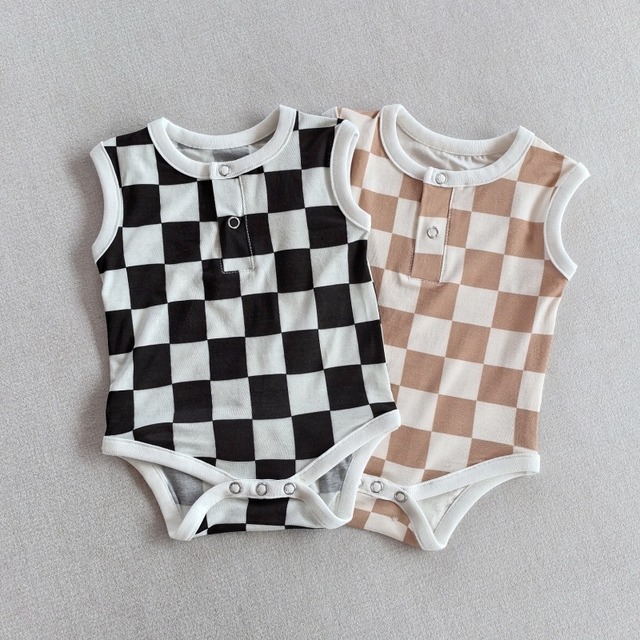 【BABY】夏作新生児 竹繊維 プリント 半袖ロンパース