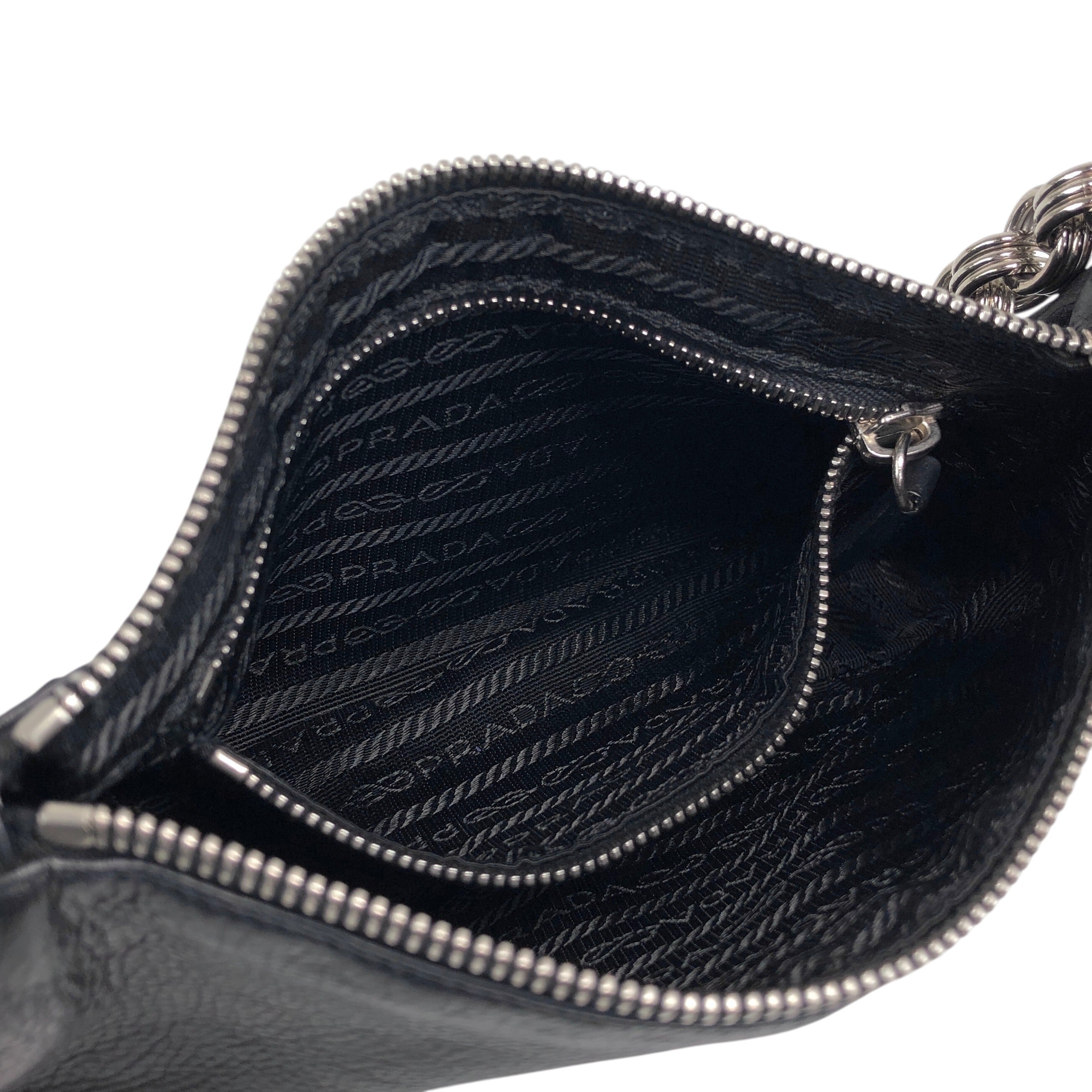 PRADA プラダ ショルダーバッグ ブラック トライアングルロゴ レザー