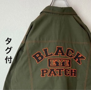 Black Eye Patch college color stitched jacket size L 配送A