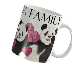 ◆受注生産◆ハートフルパンダファミリー柄マグカップ◆