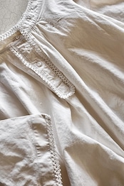 フランス 1900s ダミエのレースとモノグラムとロングワンピースb アンティーク