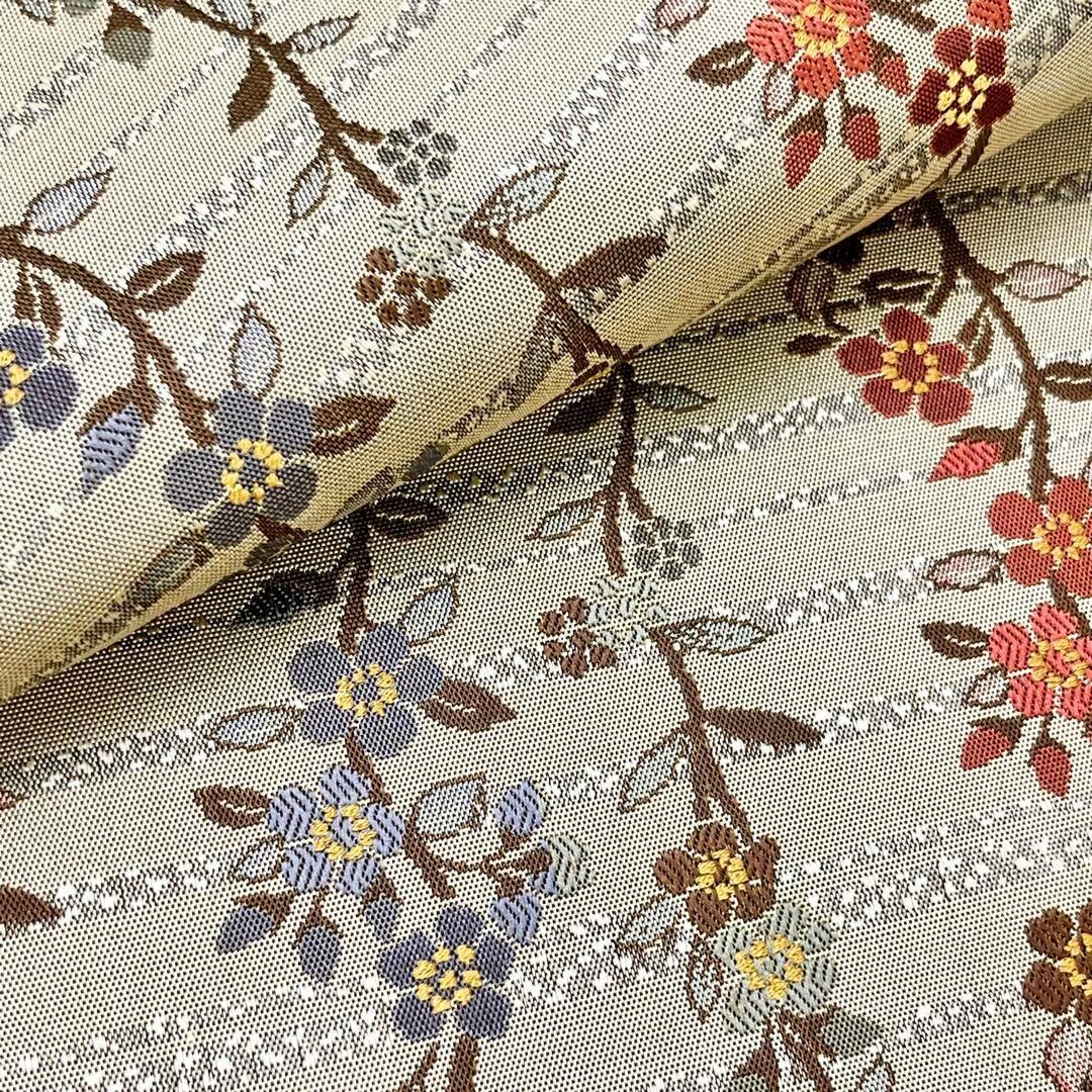 袋帯 西陣 縦柄花模様 象牙色 O-4063 | リユース着物わびさび 