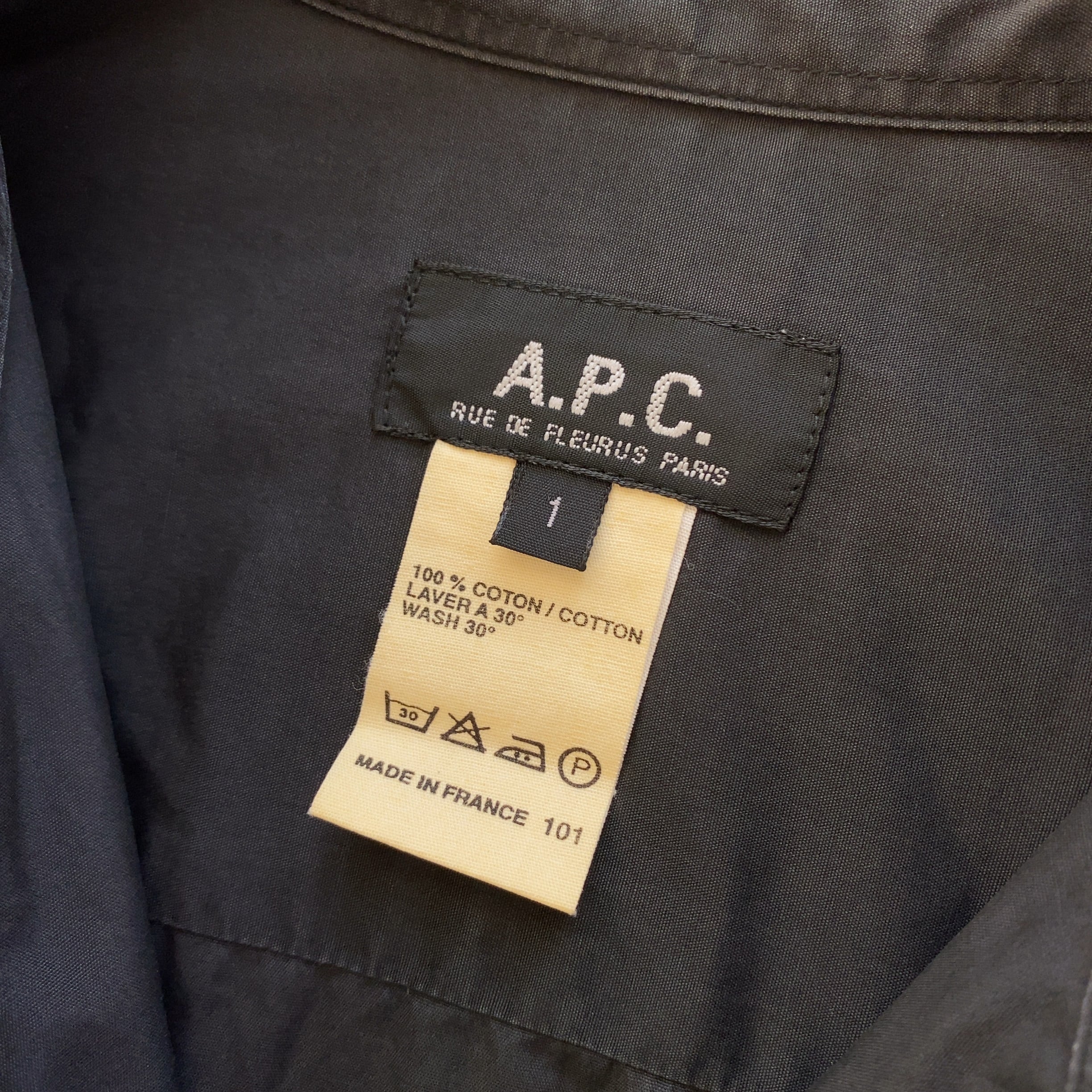 フランス製　A.P.C. ブロードシャツ　ブラック