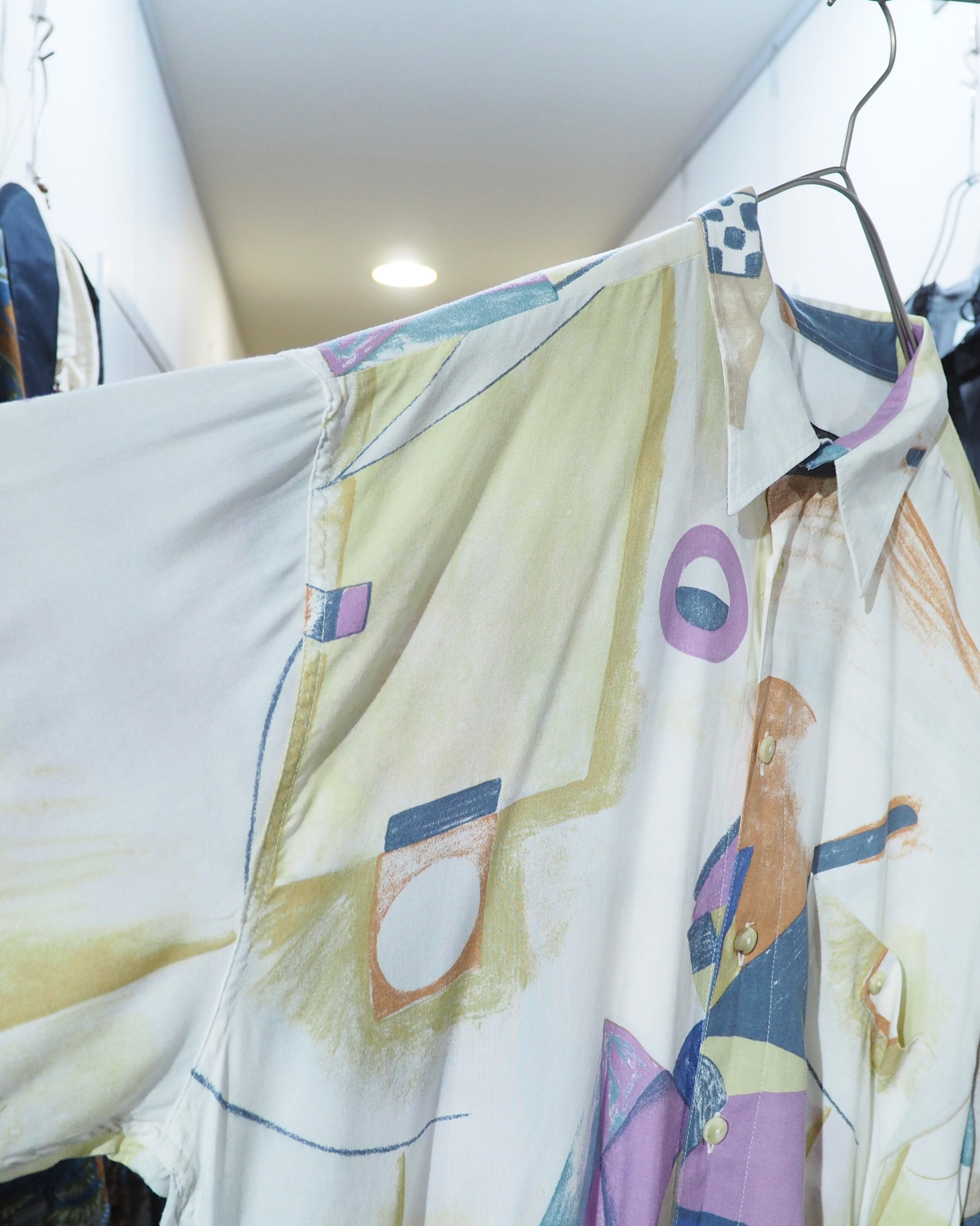 1990s Colorful Abstract art printed vintage loose SS shirt