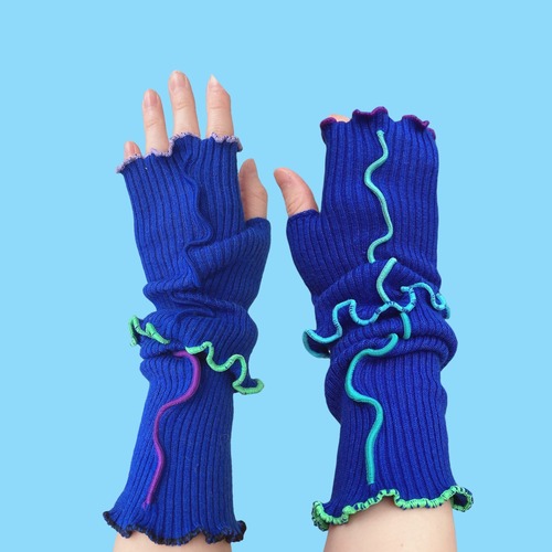 【solmu × HITOTSUDAKE】arm warmer（blue）