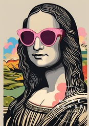 Mona Pop Shades｜モナリザを再解釈したポップアートポスター｜クラシックとモダンが交差するおしゃれなインテリアアートA4ポスター