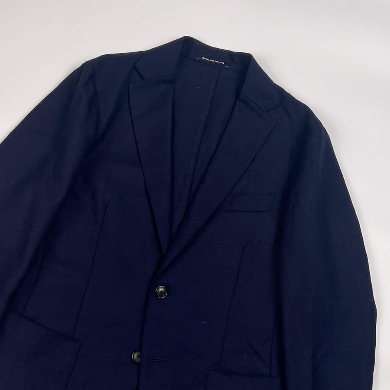 GREEN LABEL RELAXING グリーンレーベルリラクシング VITALE BARBERIS CANONICO イタリア製生地 2B テーラードジャケット 44/ネイビー メンズ