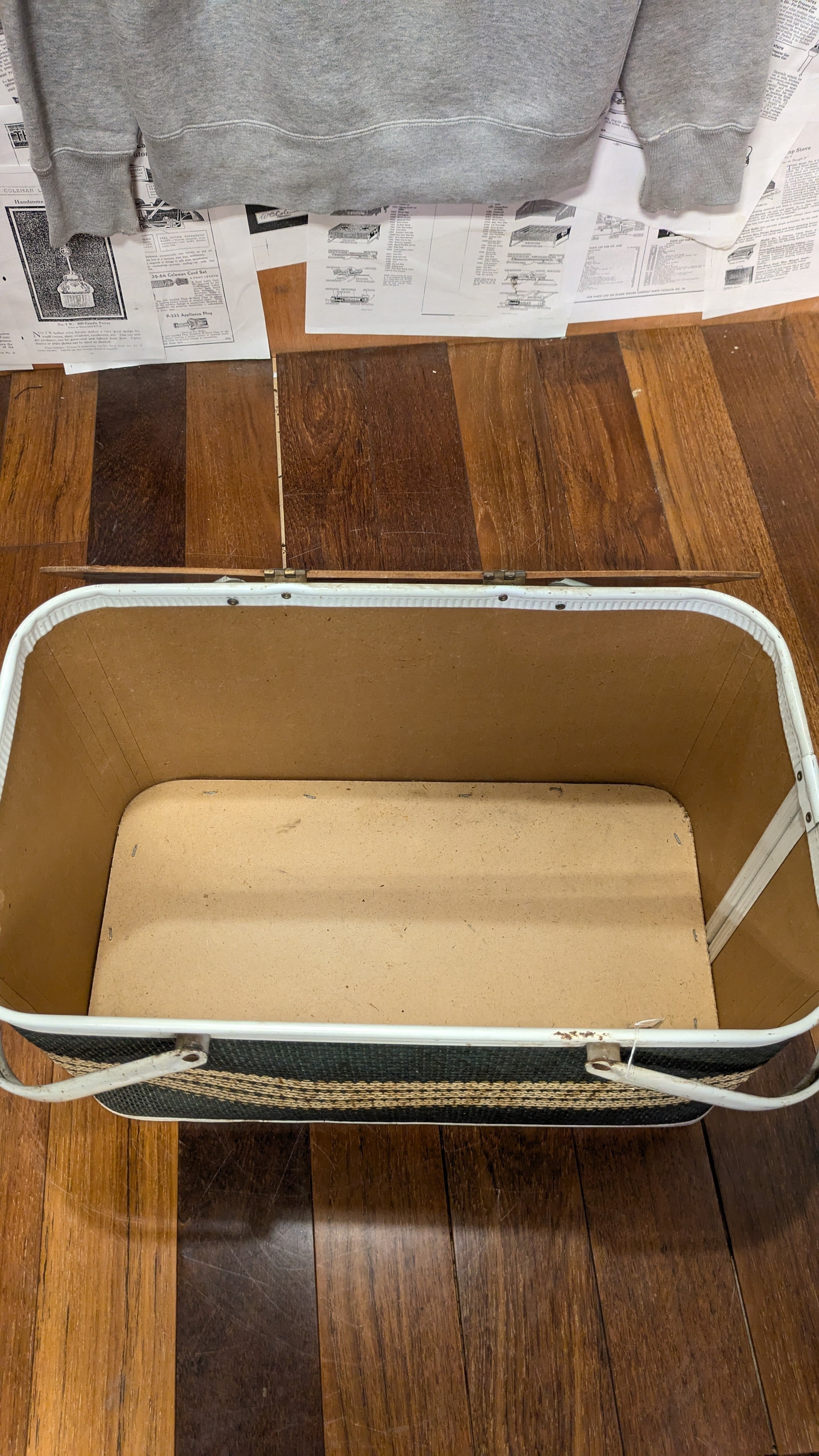 Vintage REDMON PicnicBasket OldCampingStyle Border ビンテージ