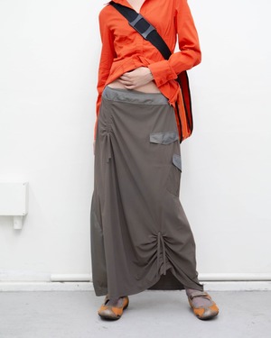 2000s asymmetric gathered utility maxi skirt