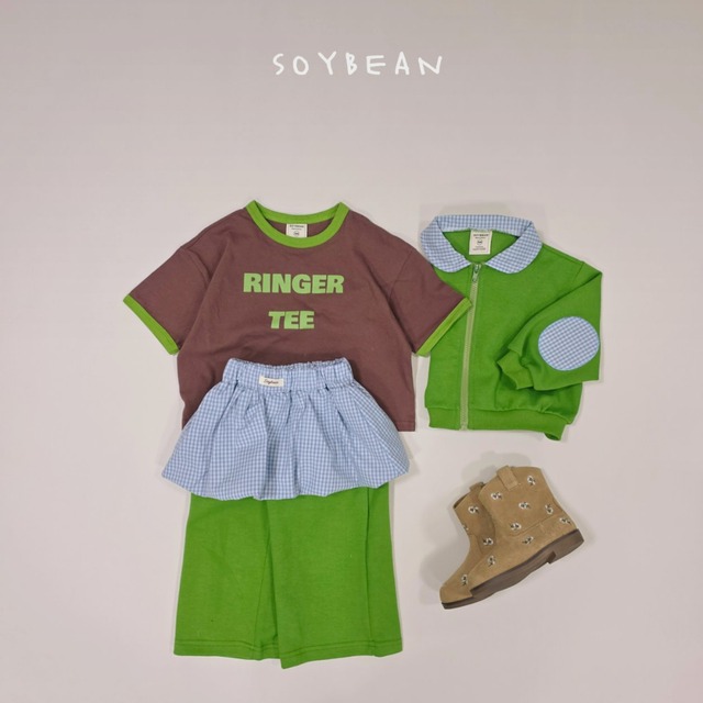 《送料無料》予約:リンガー七分袖T【soybean】※ジュニアサイズ