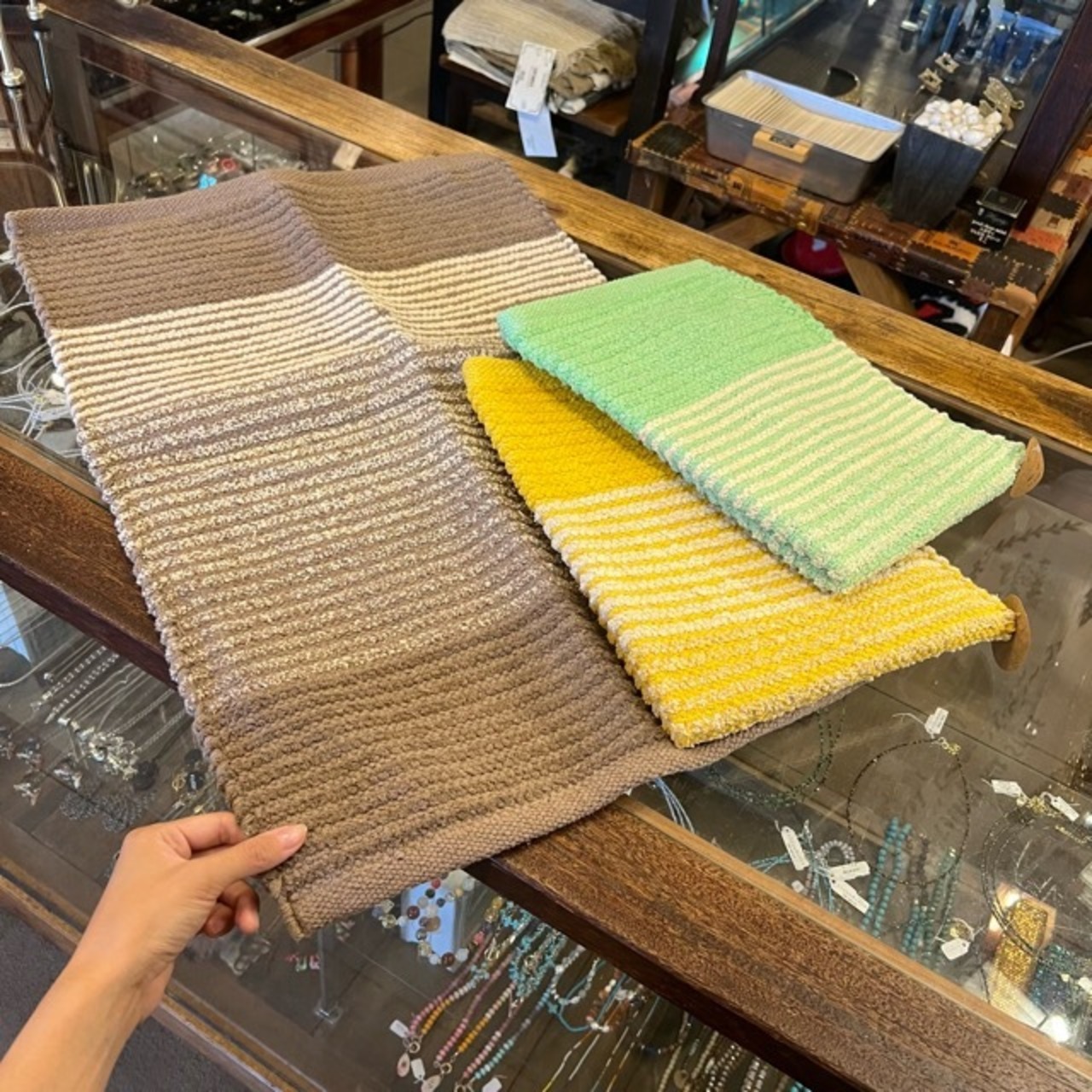 Cotton Chenille Striped Floor Mat　3Color　コットンシェニール ボーダーフロアマット 　3色　　フロアマット　マット　　