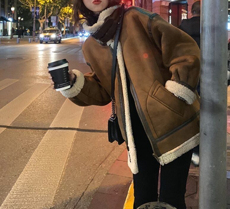 フェイクムートン フライトジャケット 襟ベルト 裏ボア 防寒 | signal