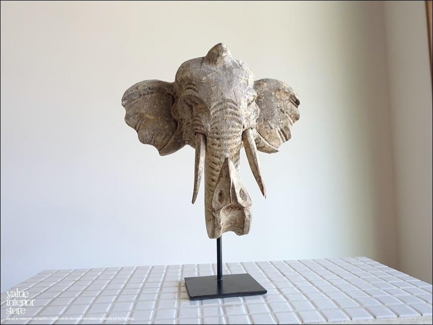 象のオブジェ ゾウ 置物 装飾 立体アート カフェ装飾 飾り デコレーション ぞう 置き物 象さん elephant W27.5xH33cm