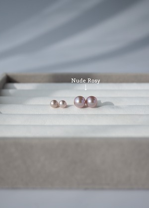 【outlet】ピンクボタン-パールピアス／K14GF