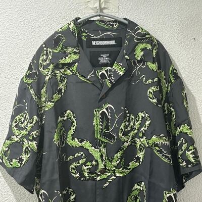 NEIGHBORHOOD ネイバーフッド RATTLE SNAKE ヘビ 半袖オープンカラー 