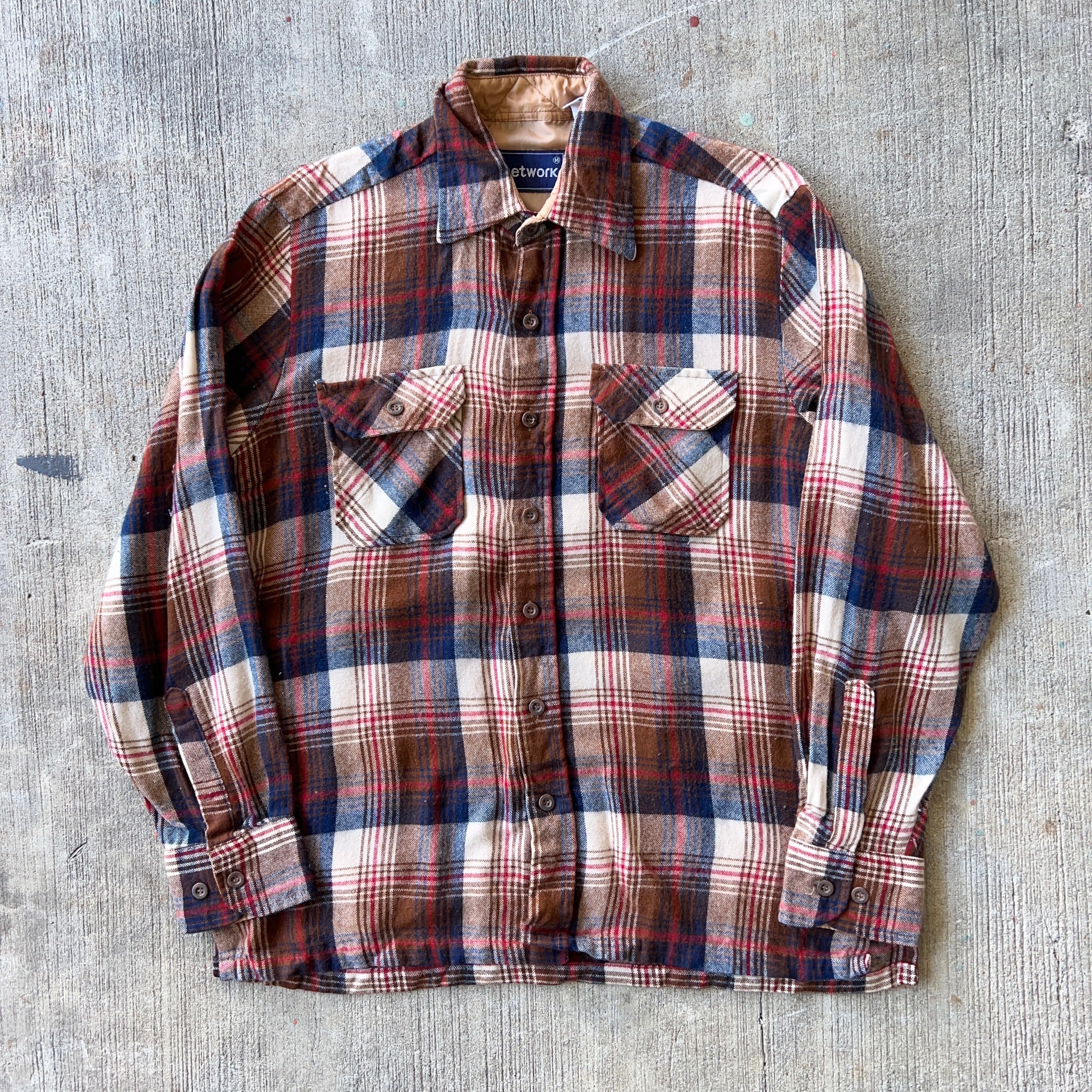 80's~90's “net work” Plaid Shirt SIZE M チェック柄 アクリル 80's~90's “net work” Plaid Shirt SIZE M チェック柄 アクリル