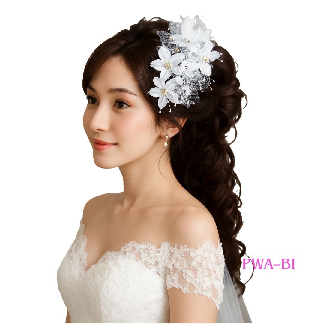 国産ヘッドドレス・髪飾り//和洋兼用/白ドレス・着物/結婚式・成人式