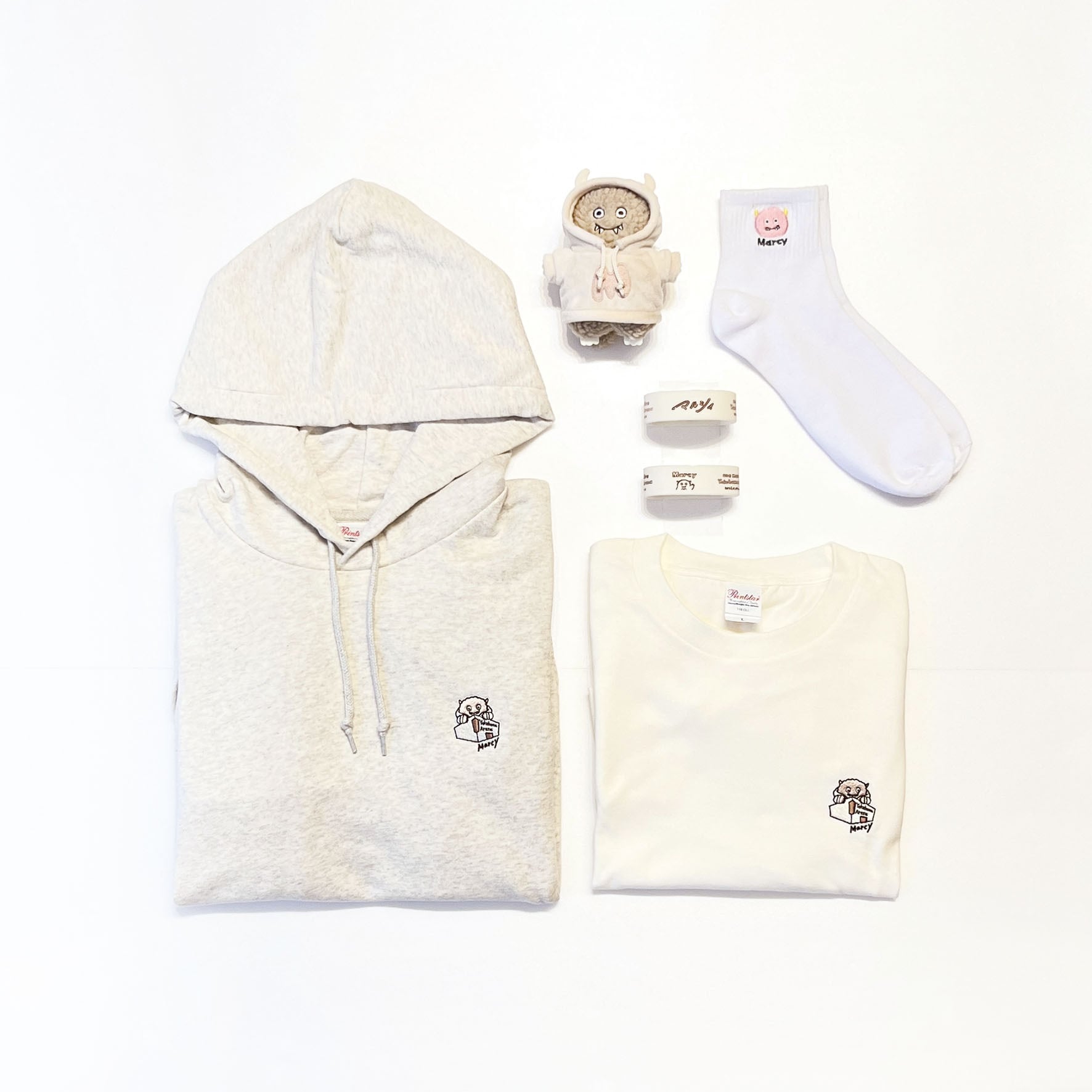 心の奥に潜む怪獣 横アリver. 刺繍プルパーカー | Marcy Official Goods