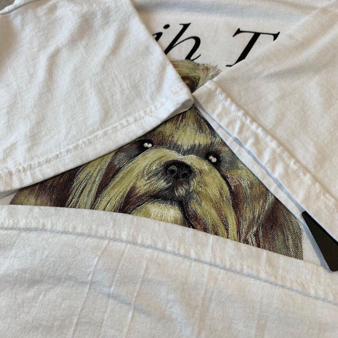 90s シーズー 犬 ドッグ tシャツ ビンテージ 白 半袖 リアル 90s シーズー 犬 ドッグ tシャツ ビンテージ 白 半袖 リアル