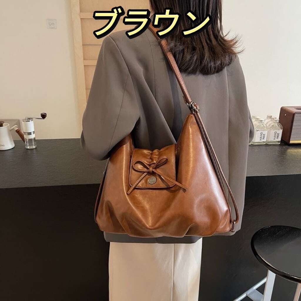 レディース フェイスモチーフ◇ショルダーバッグ◇キャメル◇ブラウン 