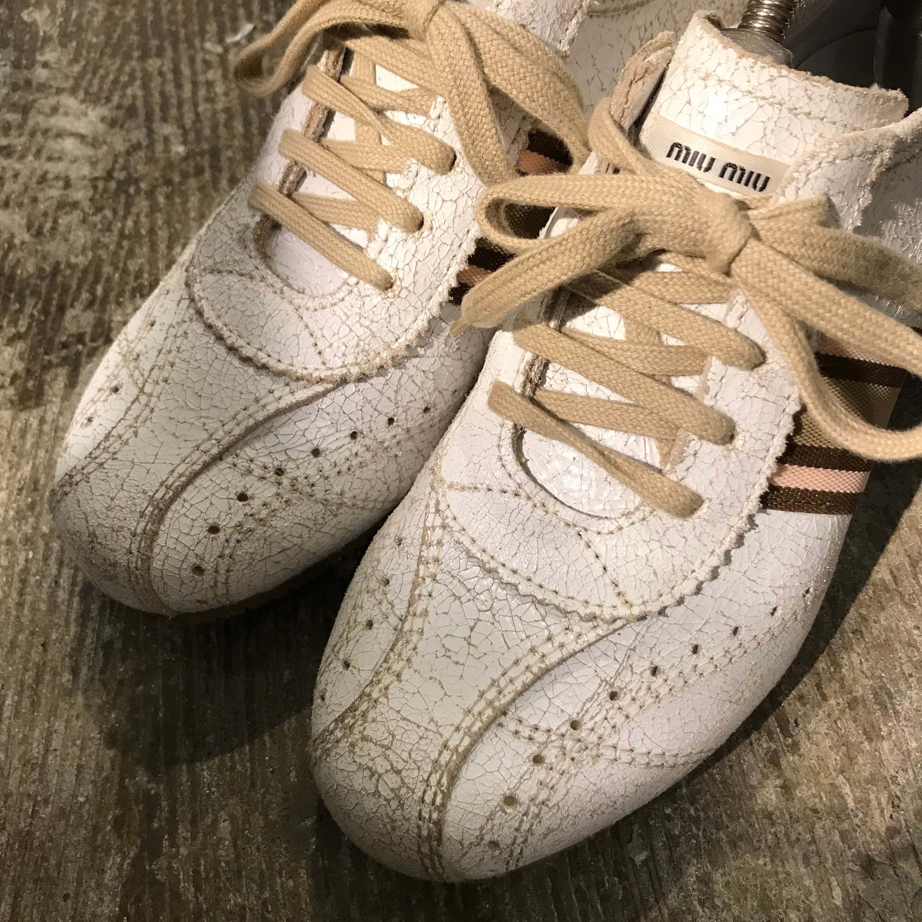 miumiu/ミュウミュウ/スニーカー/sneaker/White/vintage/サイドライン ...