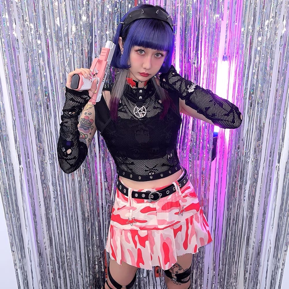 スカート 迷彩 ピンク ミニスカート コスプレ アニメ 秋葉原