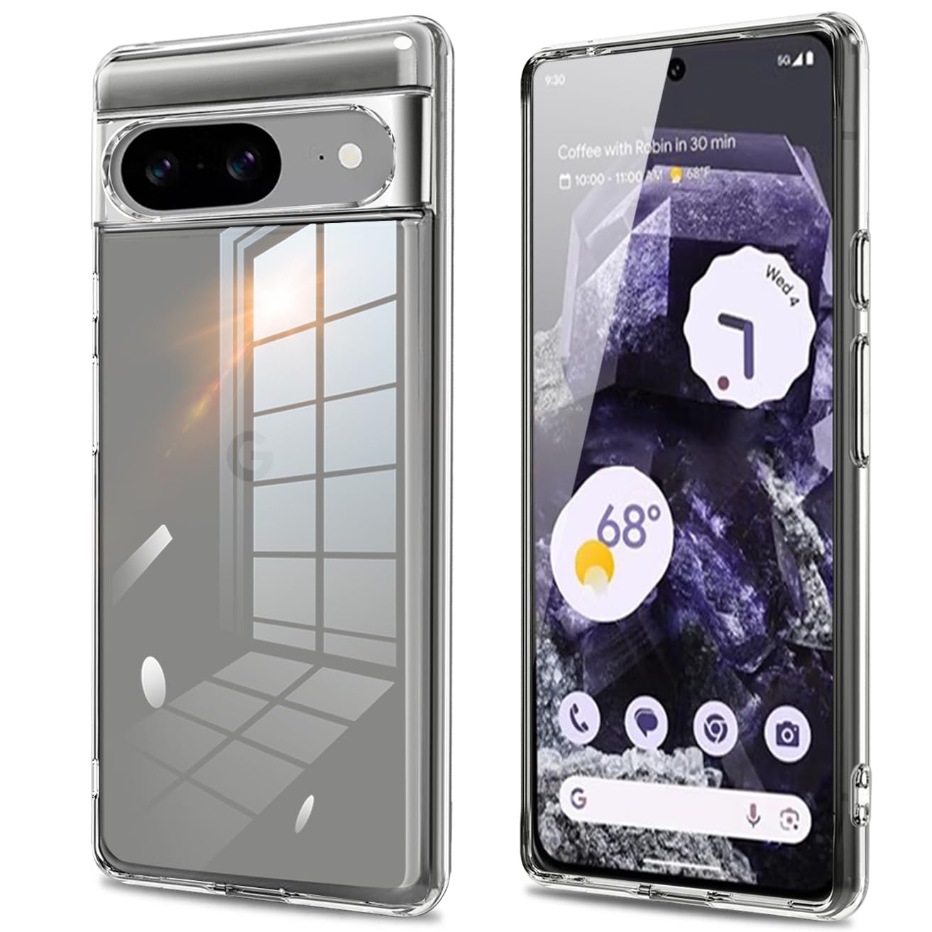 fuweisitong 用の Google pixel 8 ケース クリア 全透明 pixel8 スマホケース カバー 耐衝撃 柔軟 薄型 液晶保護 ソフト TPU(クリア)