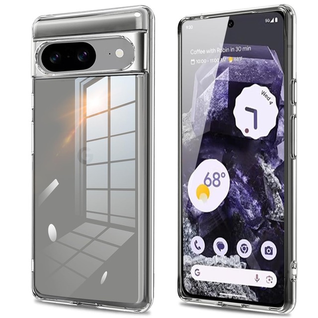 fuweisitong 用の Google pixel 8 ケース クリア 全透明 pixel8 スマホケース カバー 耐衝撃 柔軟 薄型 液晶保護 ソフト TPU(クリア)