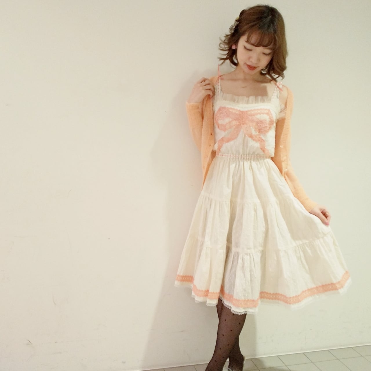 Ribbon slip dress | Lily Sunocoff Official web shop 