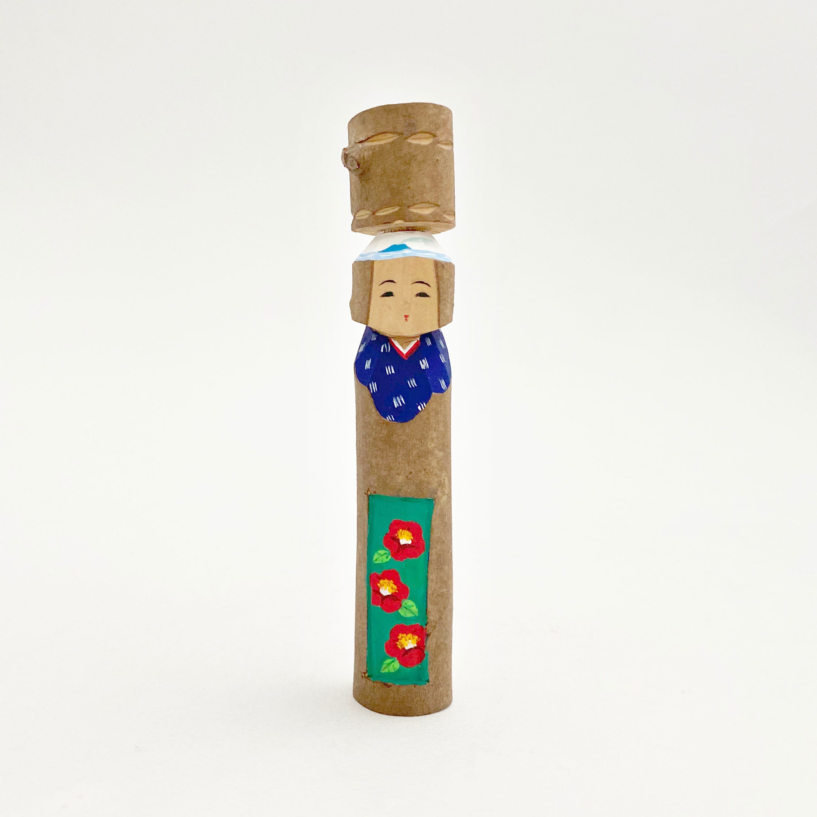 大島椿 あんこ人形　中（椿 / 緑）