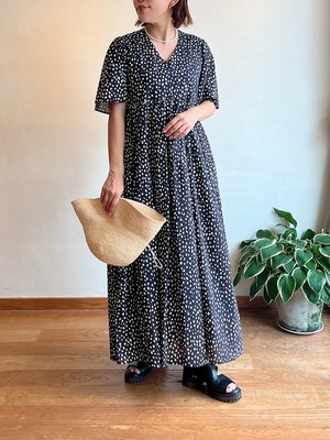 NORMMENT / ドットプリントVネックドレス