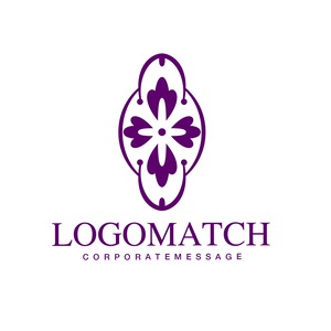 格調高い和の花柄のロゴ