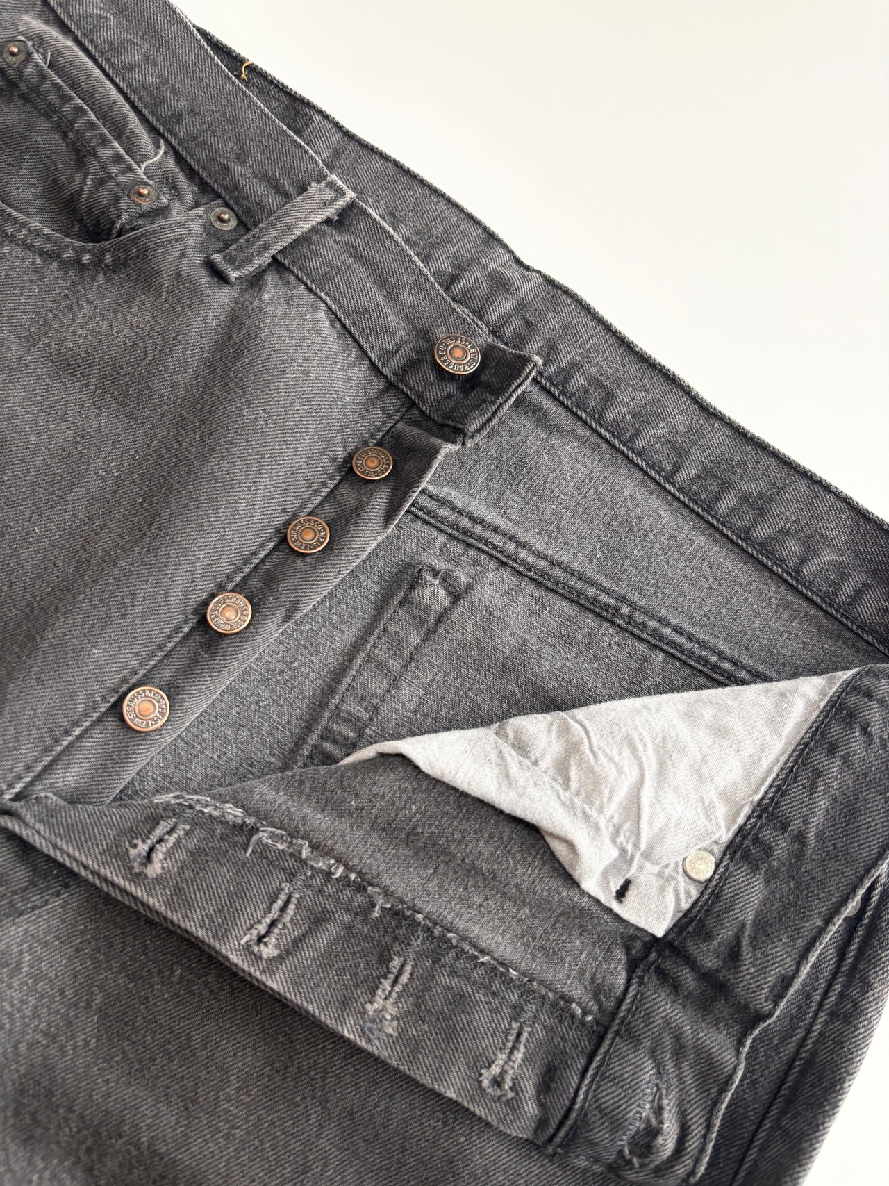 90s Levi’s 501 BLACK DENIM PANTS MADE IN USA Size W36L32→W34.5L32