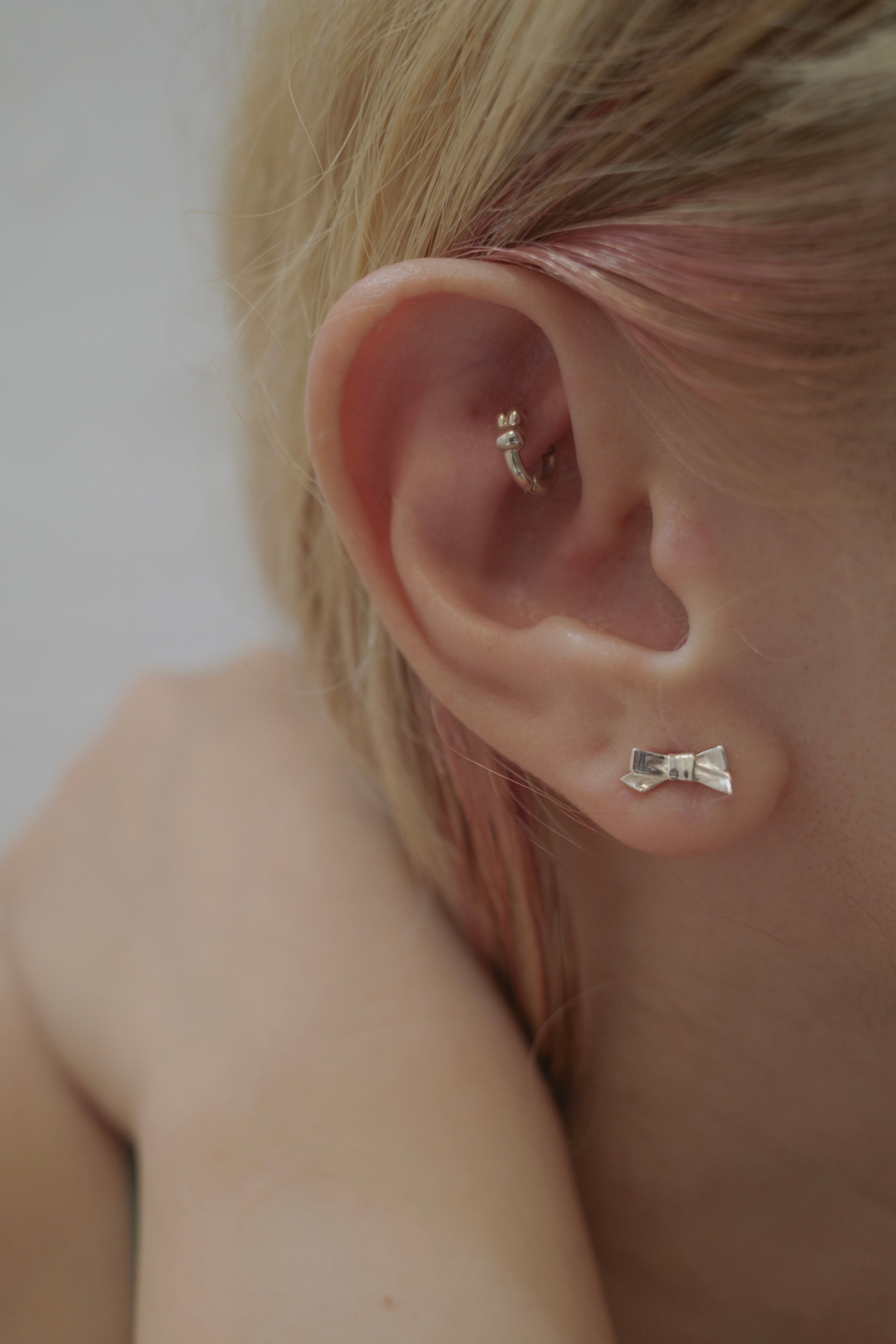 ribbon earring silver925 りぼん片耳ピアス #LJ20015P | LANIE