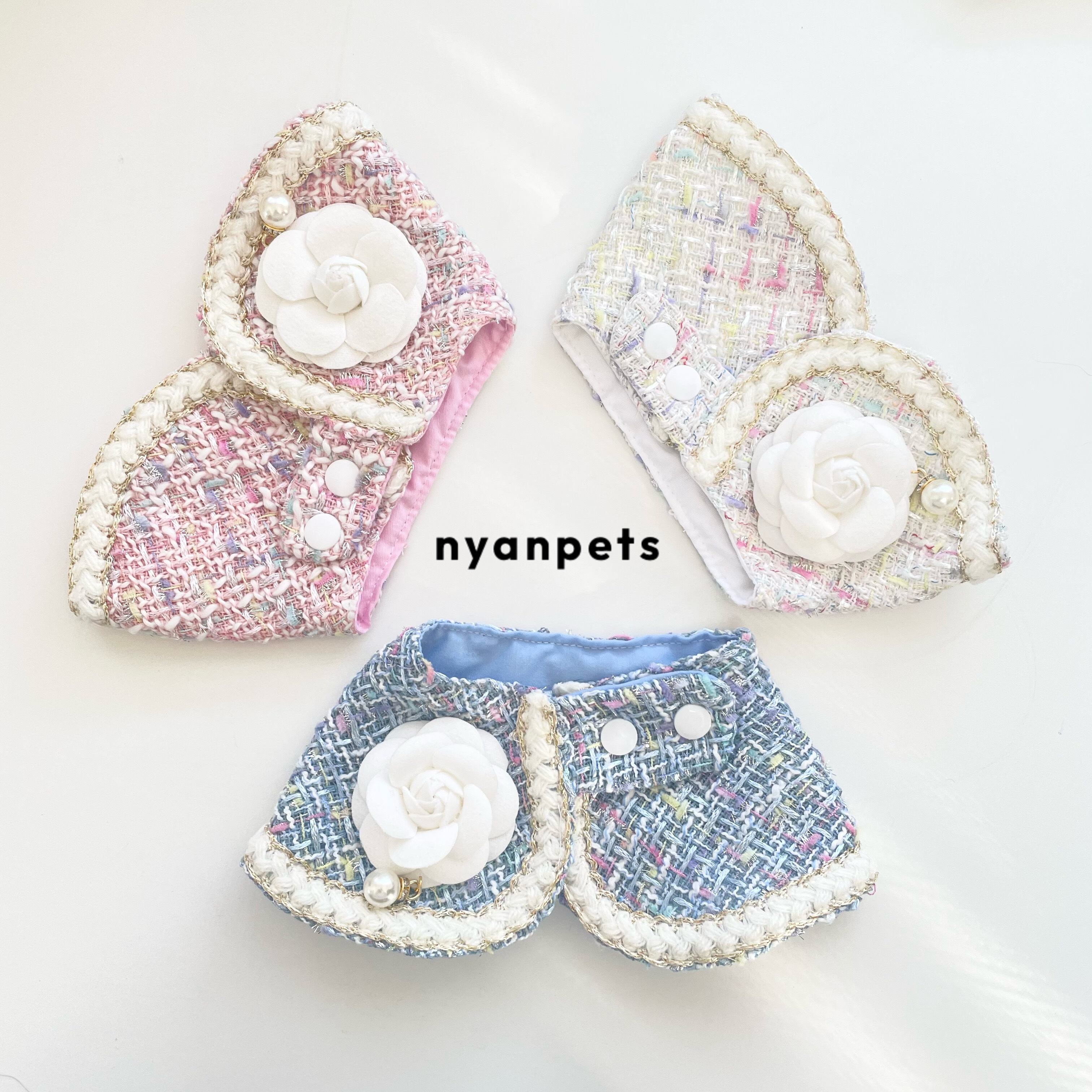 ツイードROSEケープ 猫 付け襟