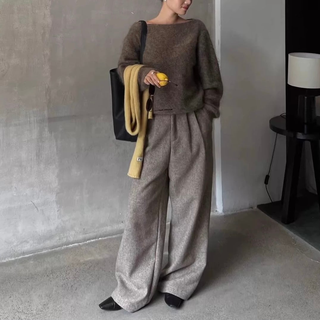 ワイドストレート ルーズフィット フルレングス パンツ YH9712