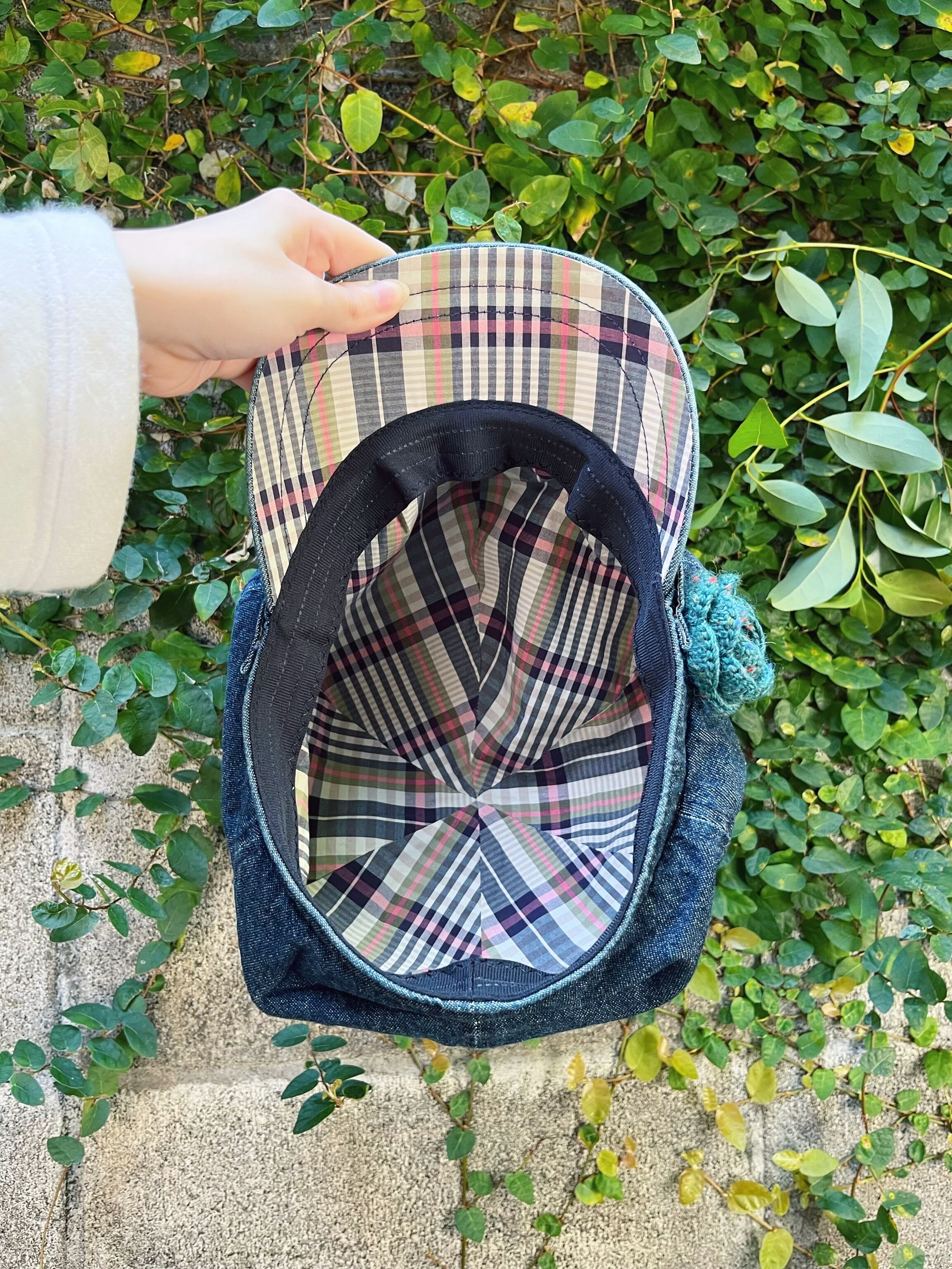 remake ✂︎ green flower denim casquette