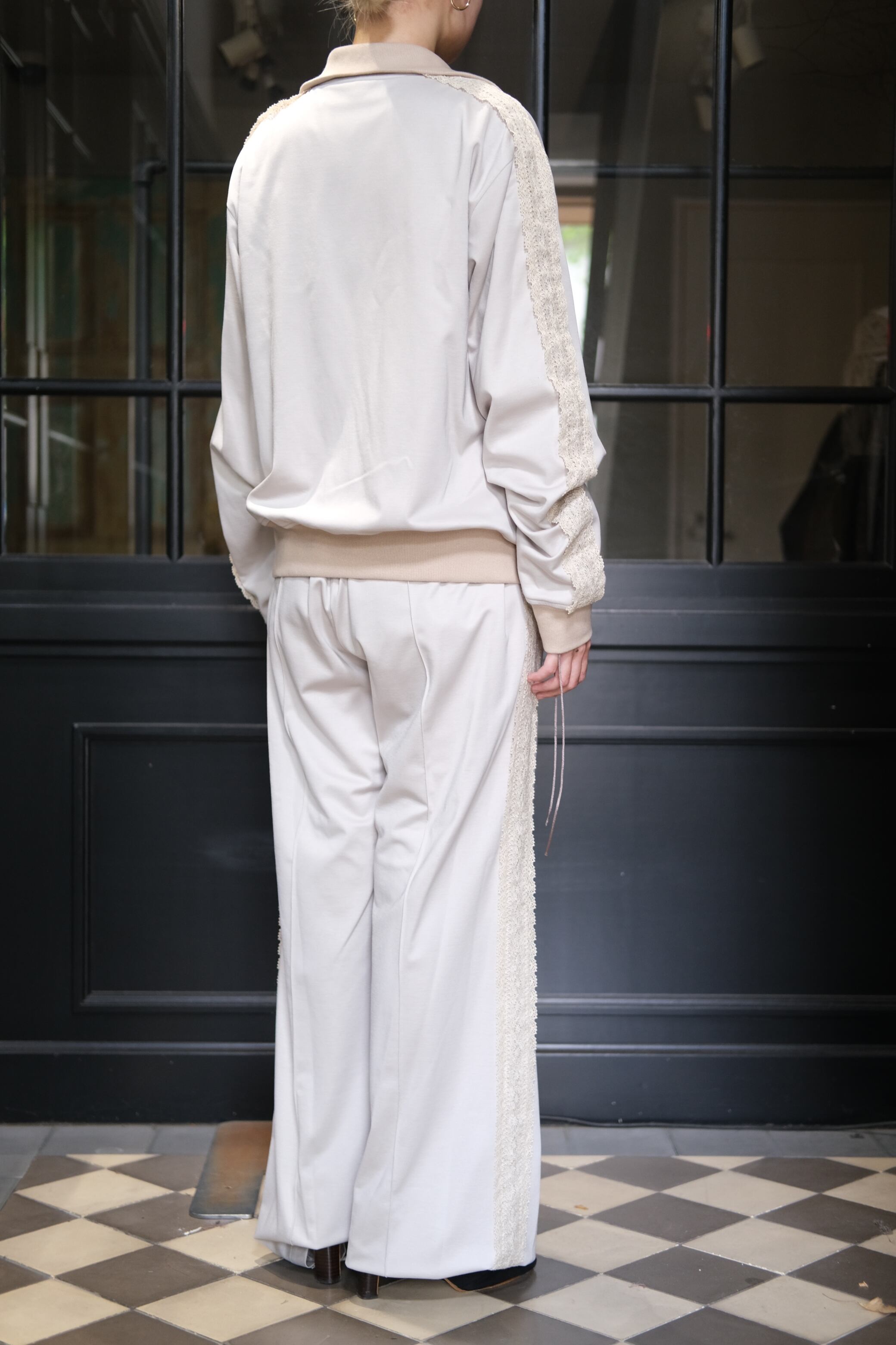 【r…-】tanakadaisuke/cotton lace pullov Tanaka Daisuke】cotton lace line jacket | loop