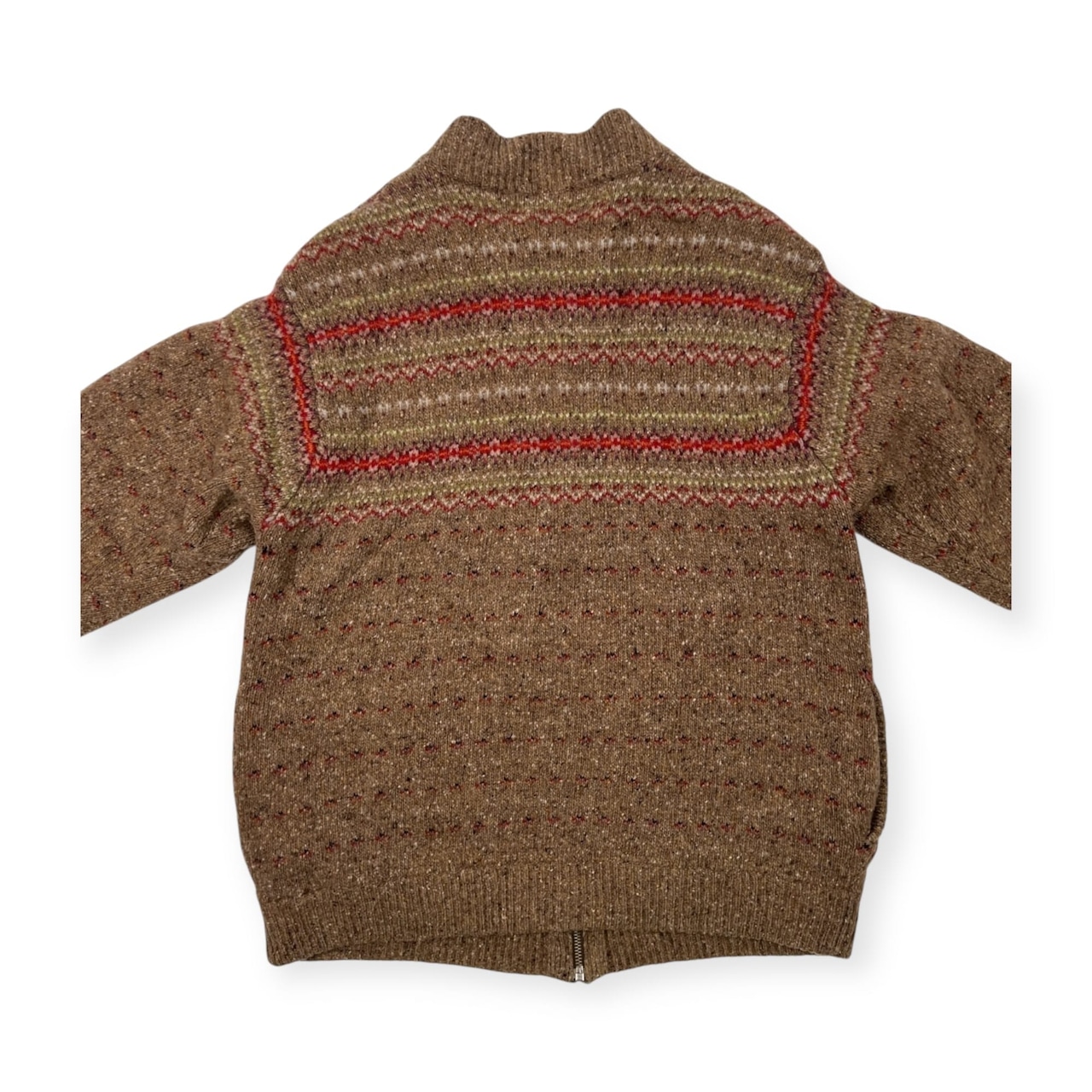 Crocodile クロコダイル 裏地付き フェアアイル ウールニット ジャケット サイズ L /ジップアップ/レディース