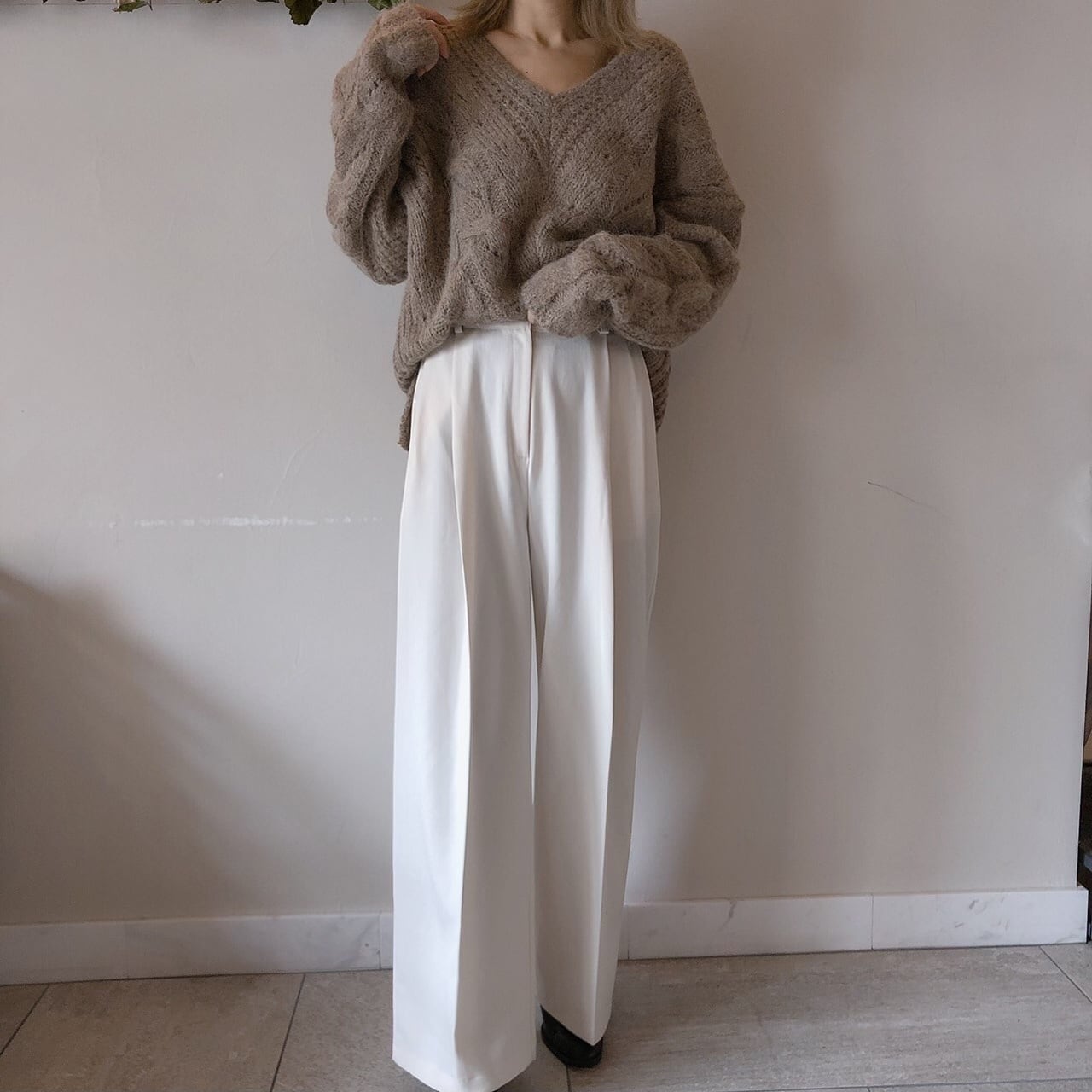 Tuck pants /ivory (即納商品)