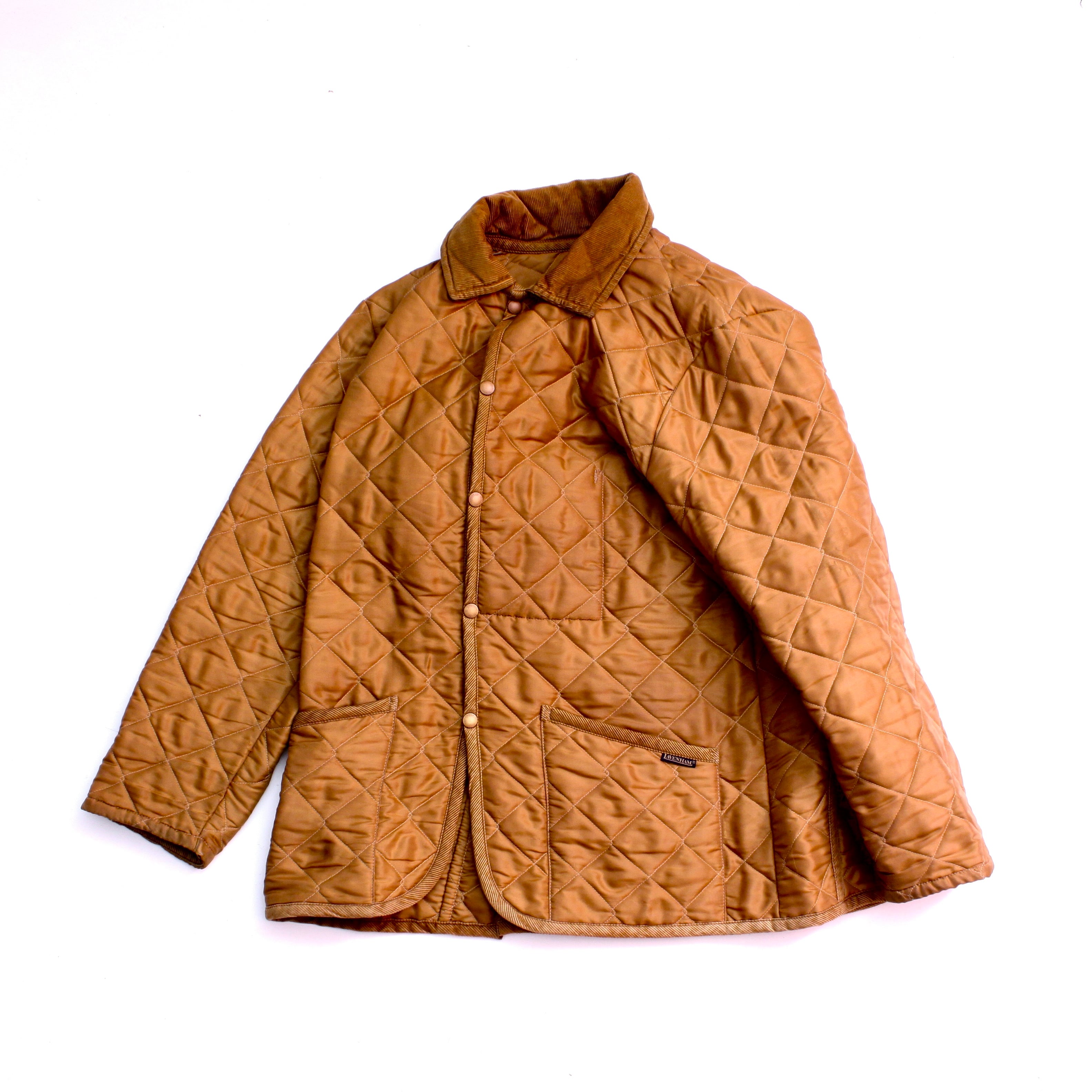 0700. 1990's LAVENHAM Quilting jacket Made in ENGLAND gold