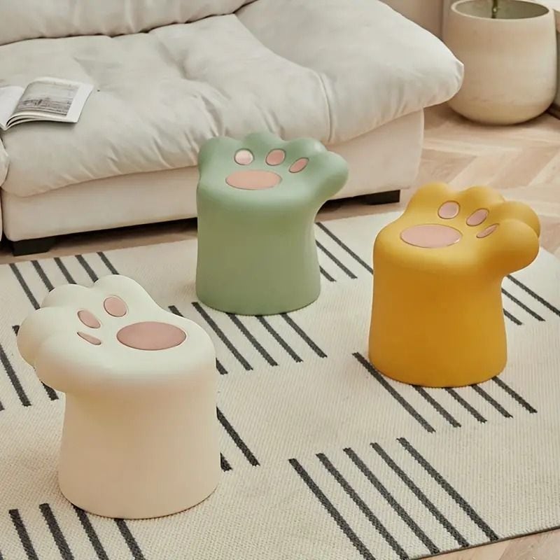 スツール 猫 肉球形 コンパクト 軽量 かわいい おしゃれ ユニーク レッド 椅子/チェア スツール 猫 肉球形 コンパクト 軽量 かわいい おしゃれ